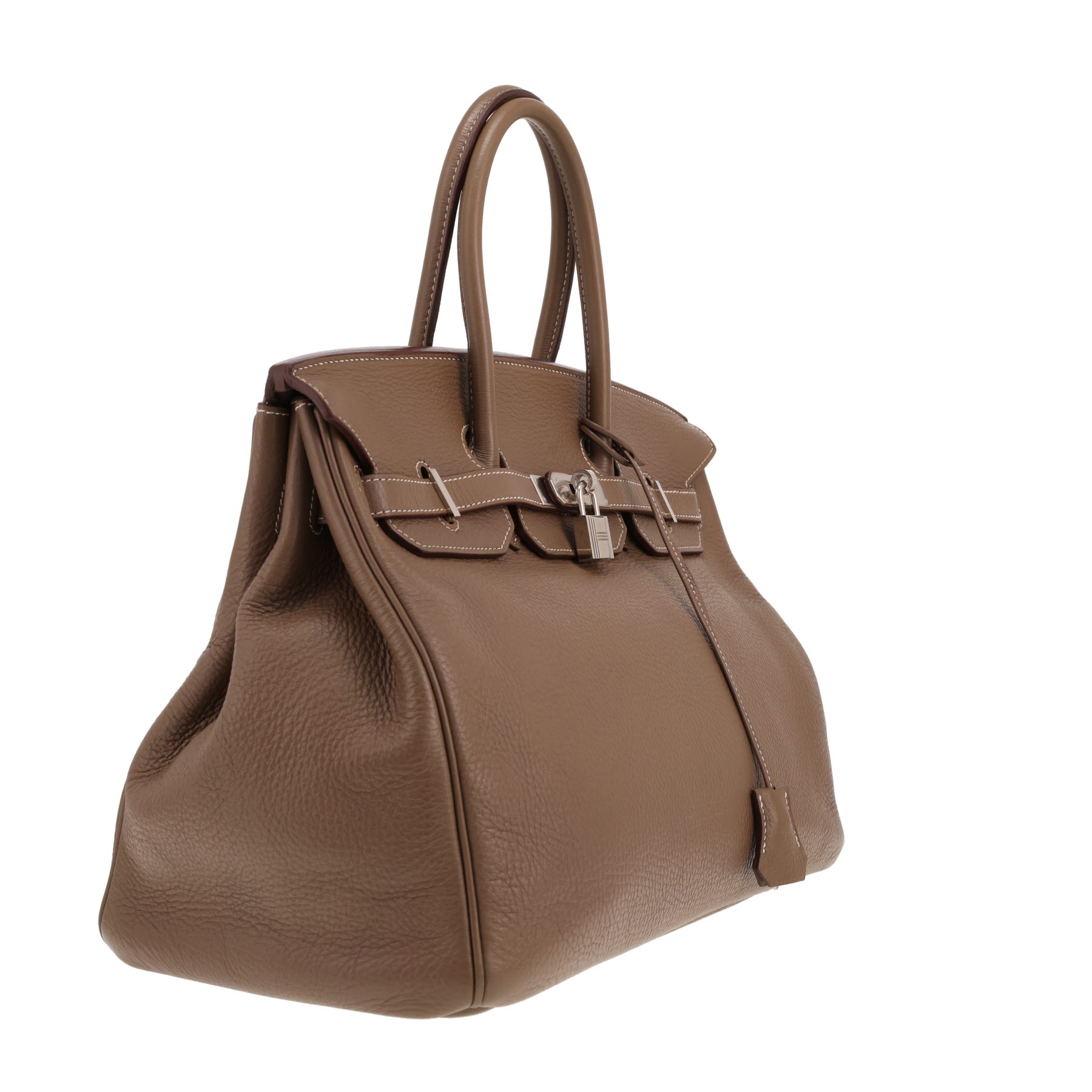 Hermès Birkin handbag, 35 cm, in Togo Étoupe leather with a straw-coloured finish