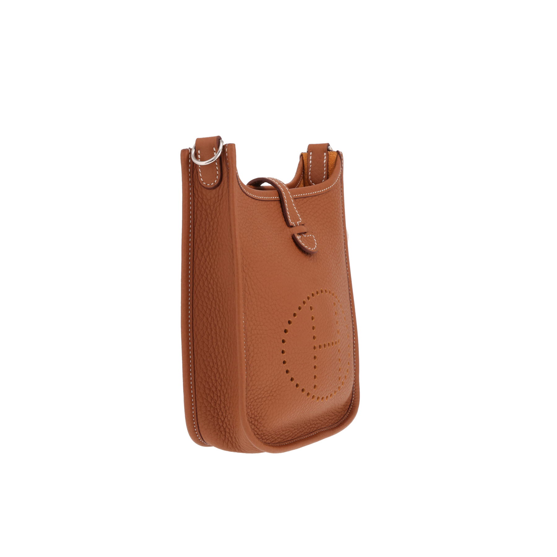 Hermès Evelyne 16 cm shoulder bag in Clémence Gold calfskin