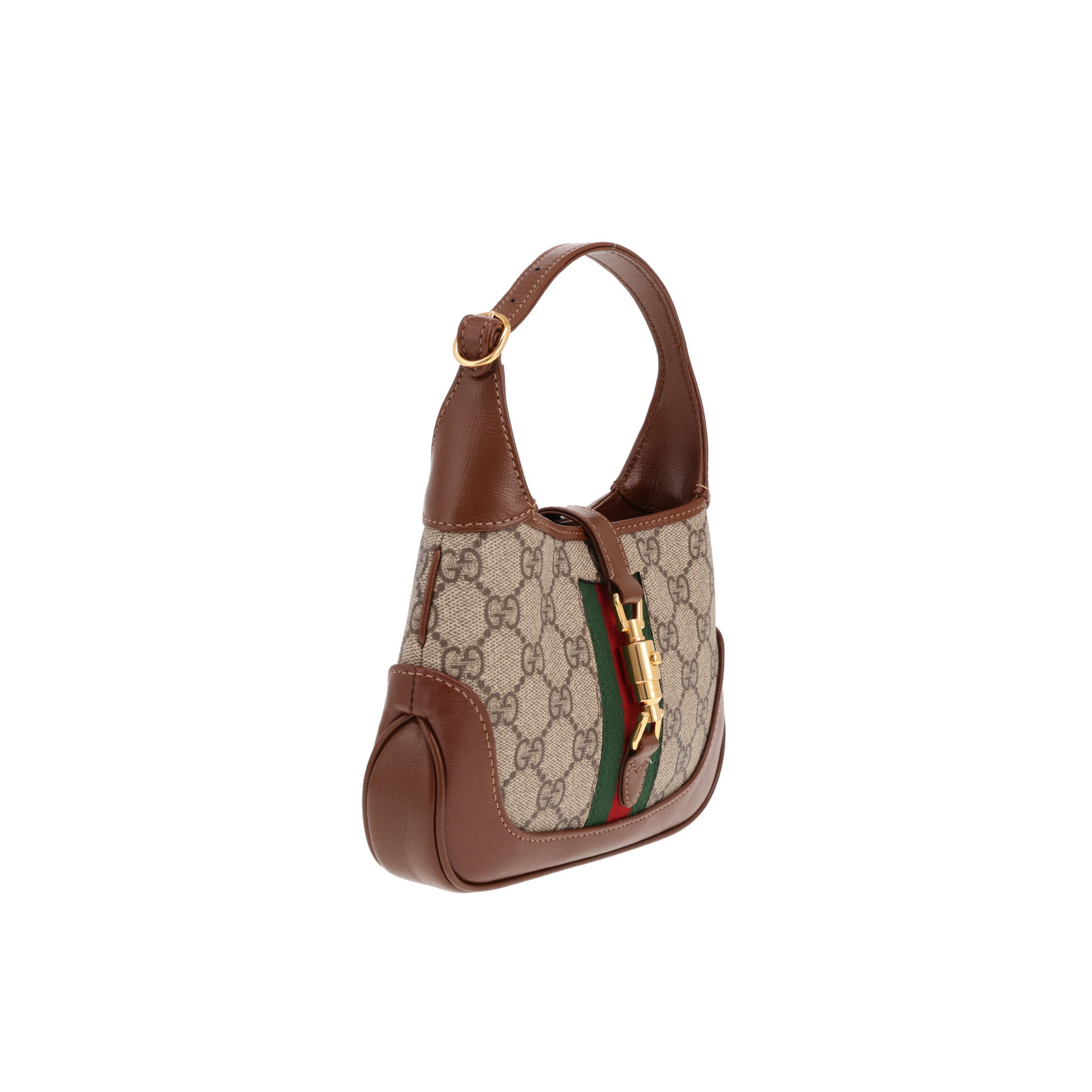 Bolso bandolera Gucci  Jackie mini  de lona Supreme GG beige y piel marrón