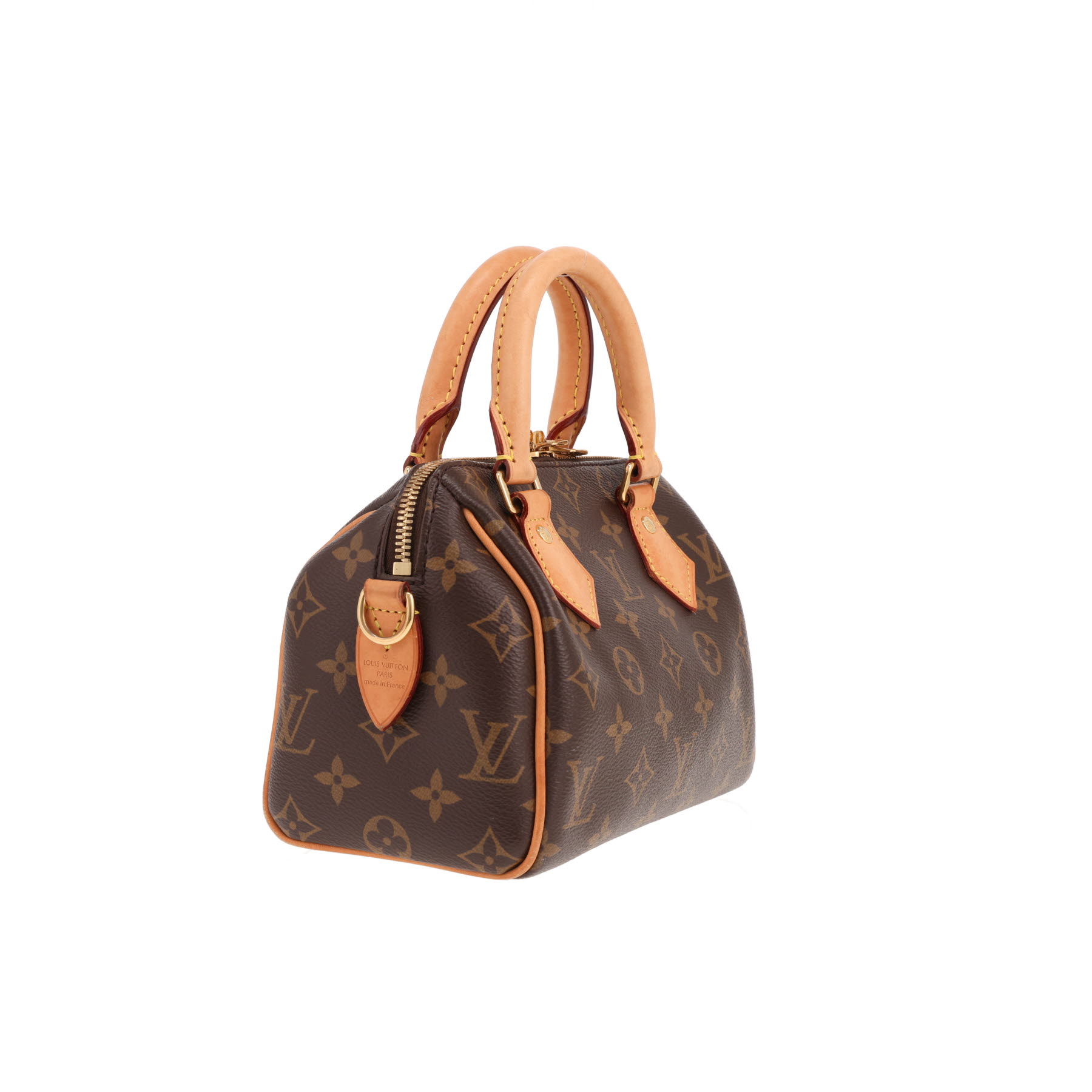 Louis Vuitton Speedy 20 cm shoulder bag in brown Monogram canvas and natural leather
