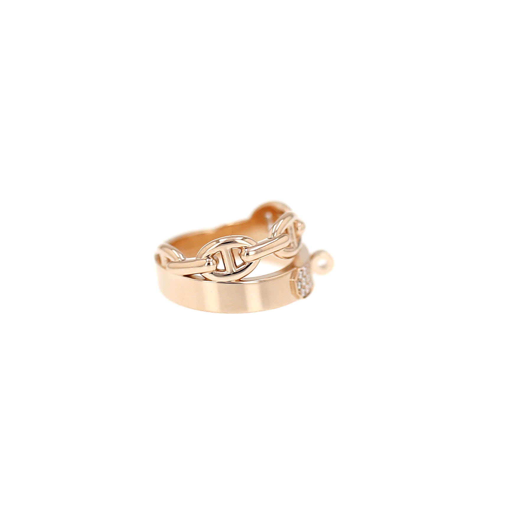 Hermès Kelly ring in rose gold and diamonds