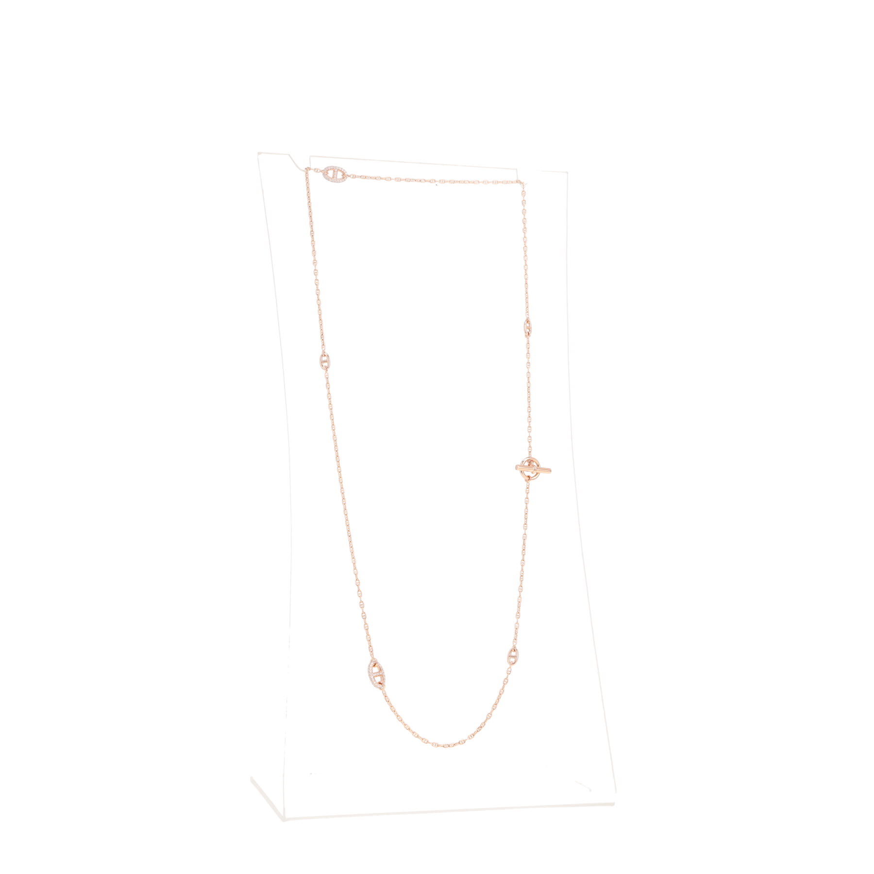 Hermès Farandole long necklace in rose gold and diamonds