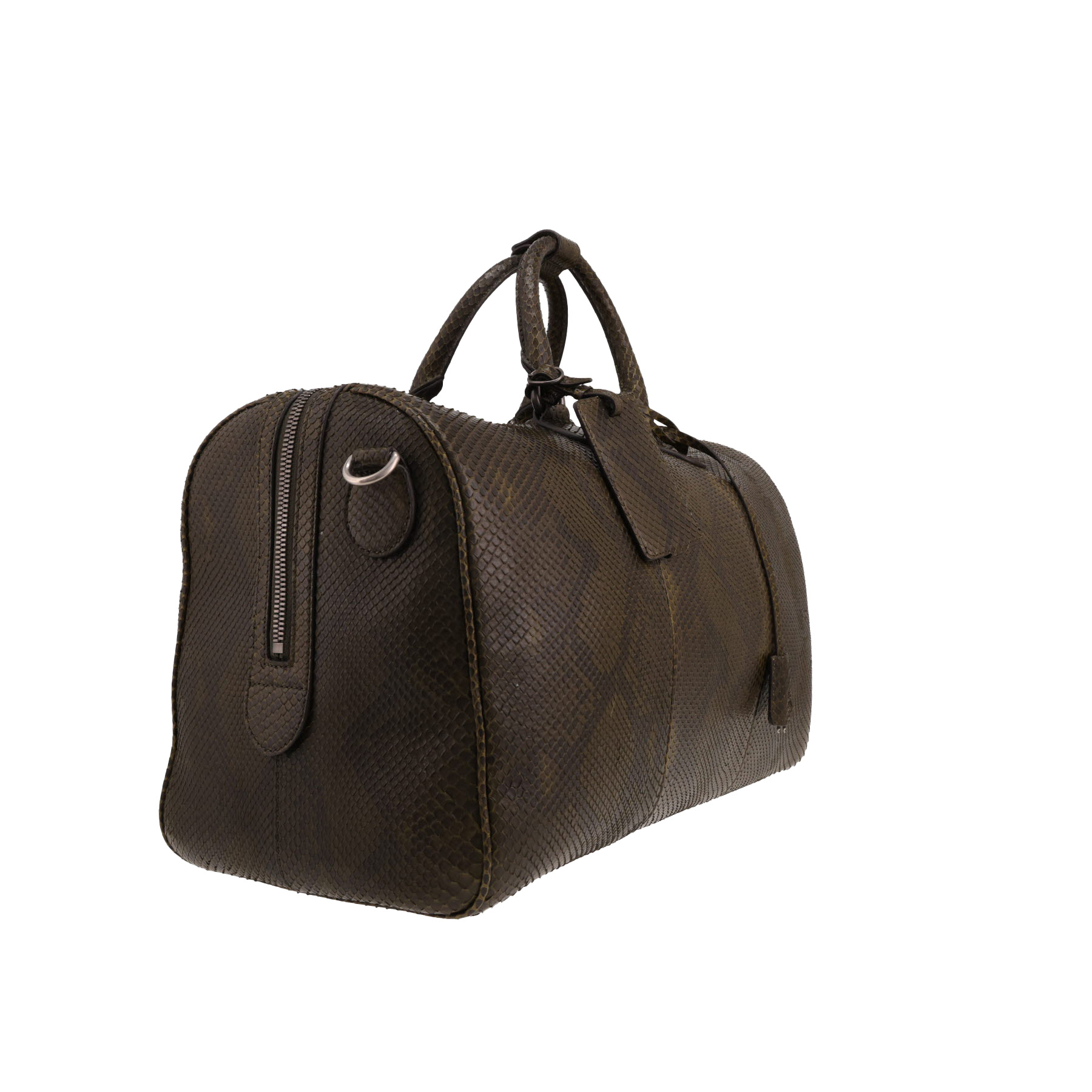 Gucci Duffle weekend bag in khaki-green python