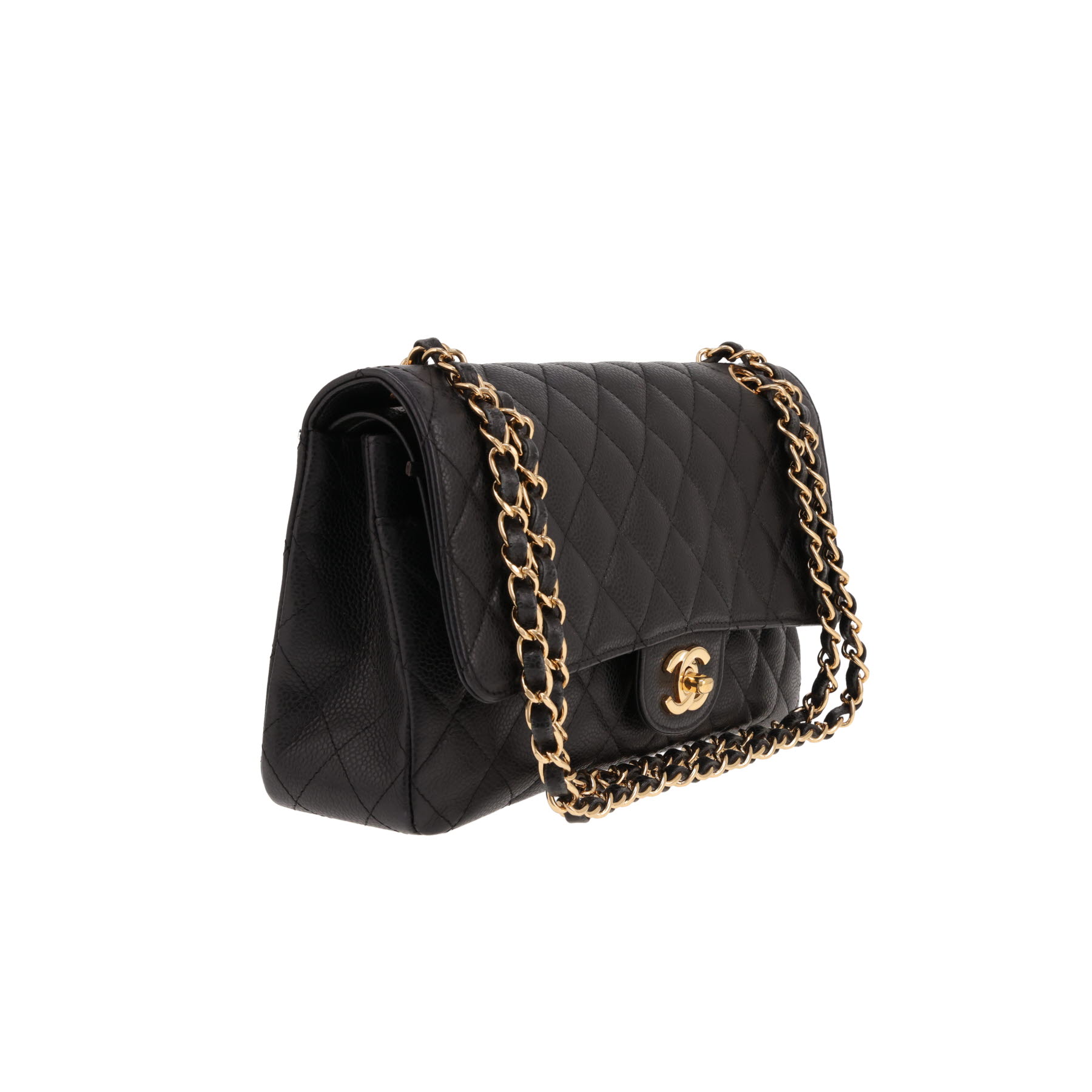 Chanel ‘Timeless Classic’ handbag in black quilted grained leather
