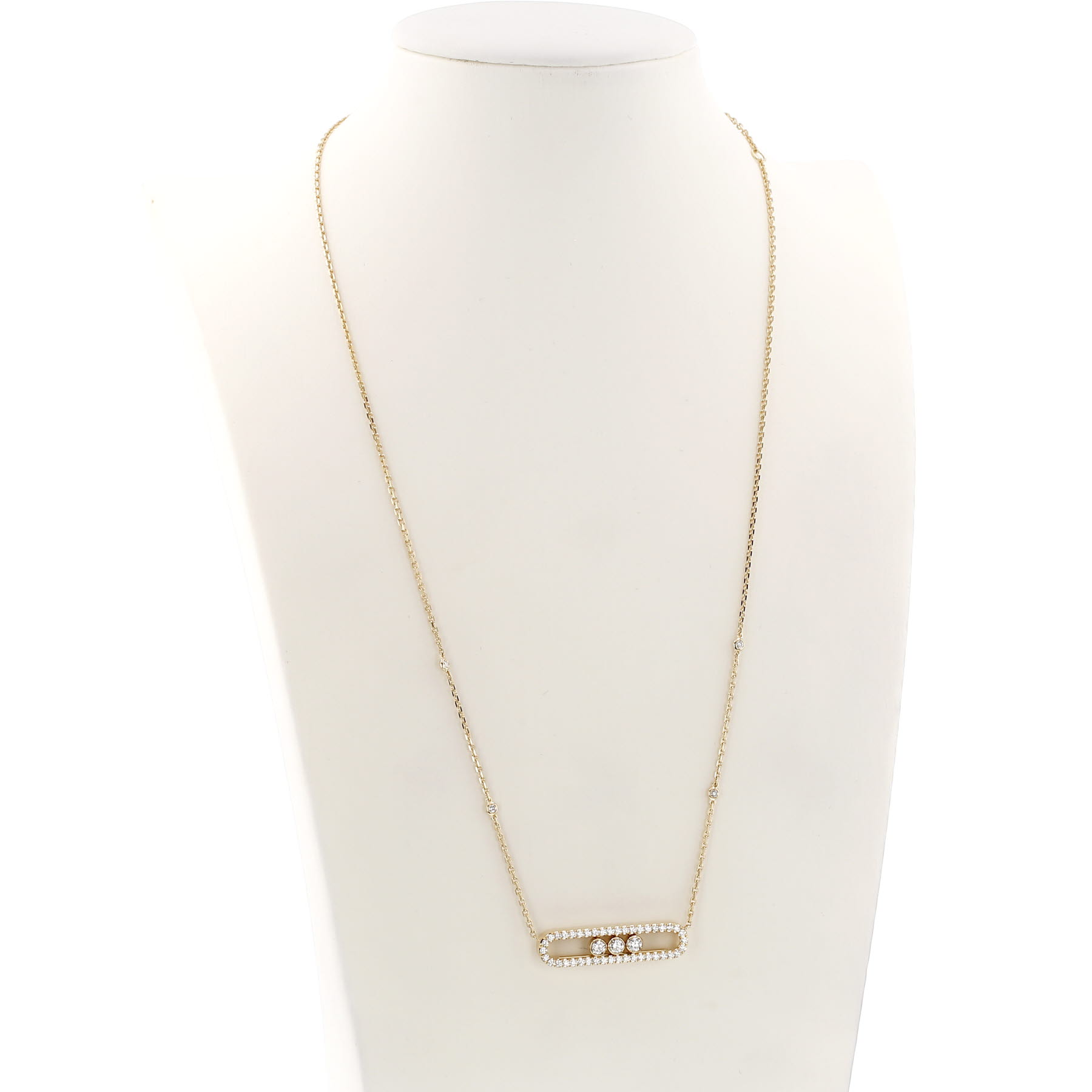 Messika Move necklace, large model, in yellow gold and diamonds