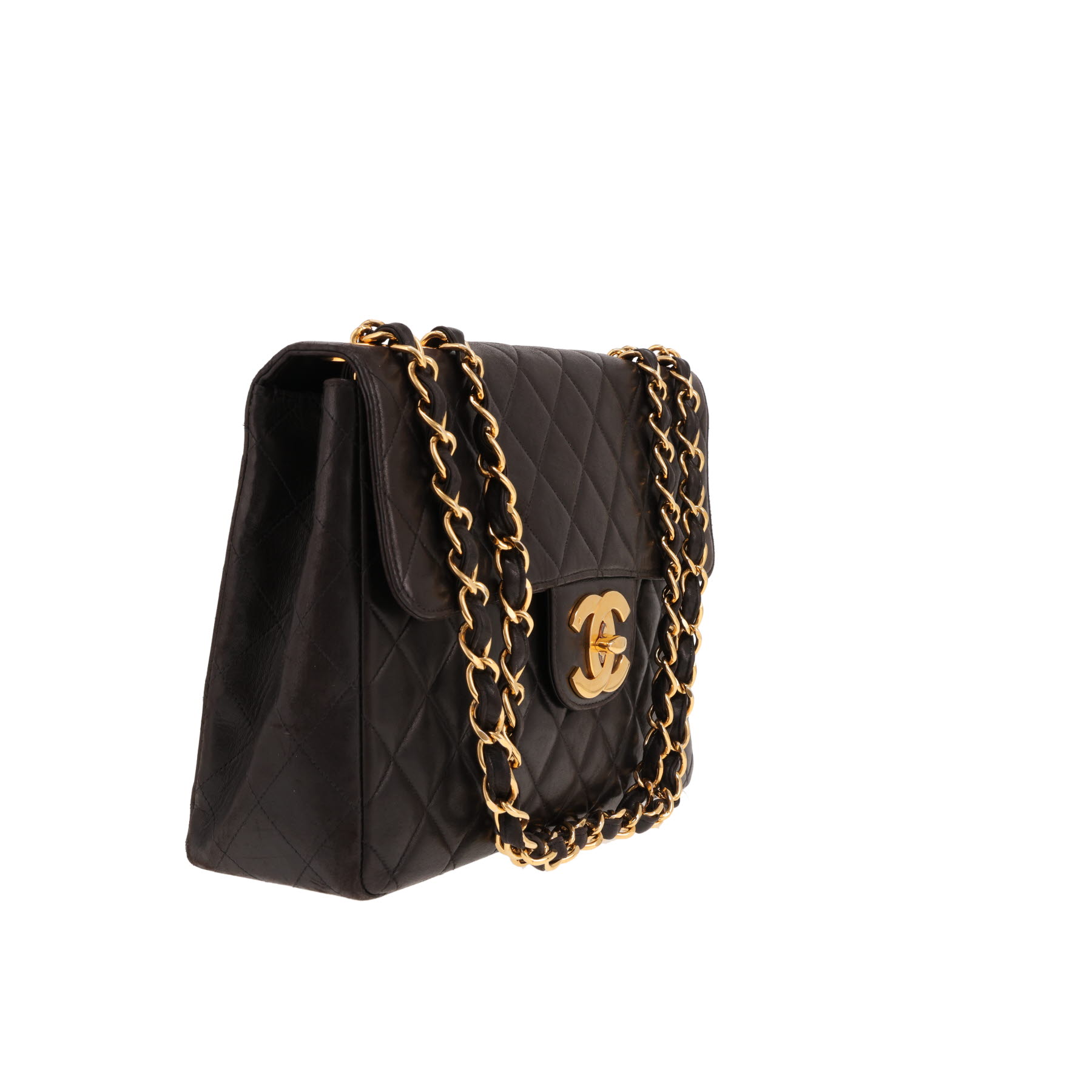 Chanel Timeless Jumbo handbag in black quilted leather