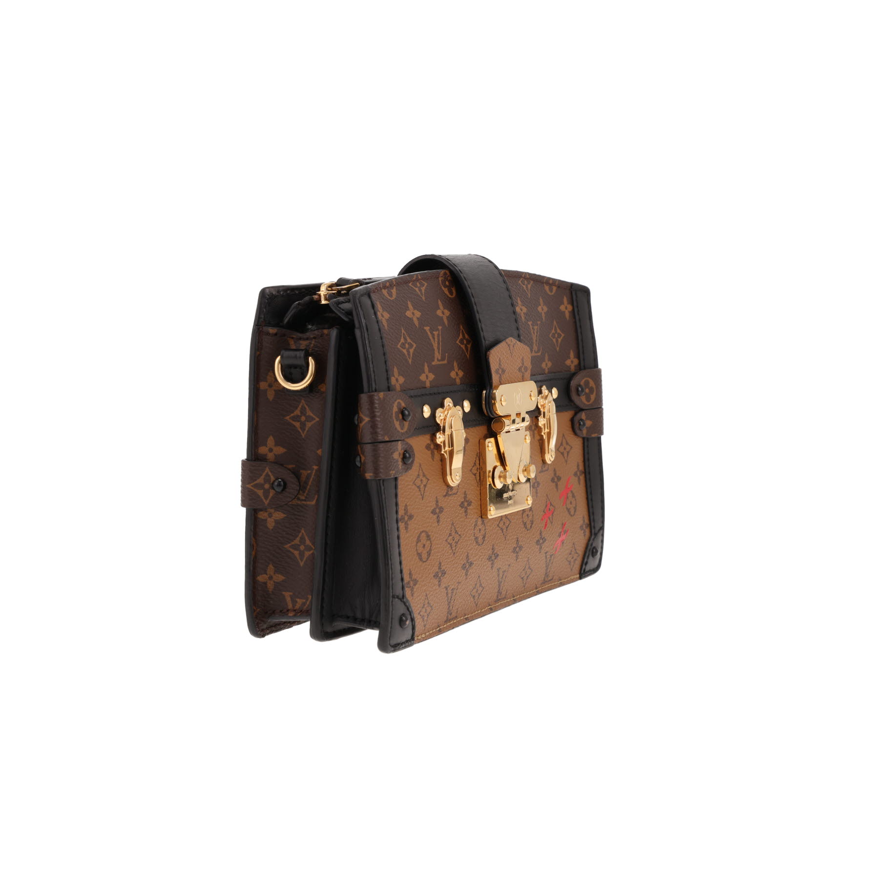 Borsa a tracolla Louis Vuitton “Soft Trunk” in tela Monogram marrone e pelle nera