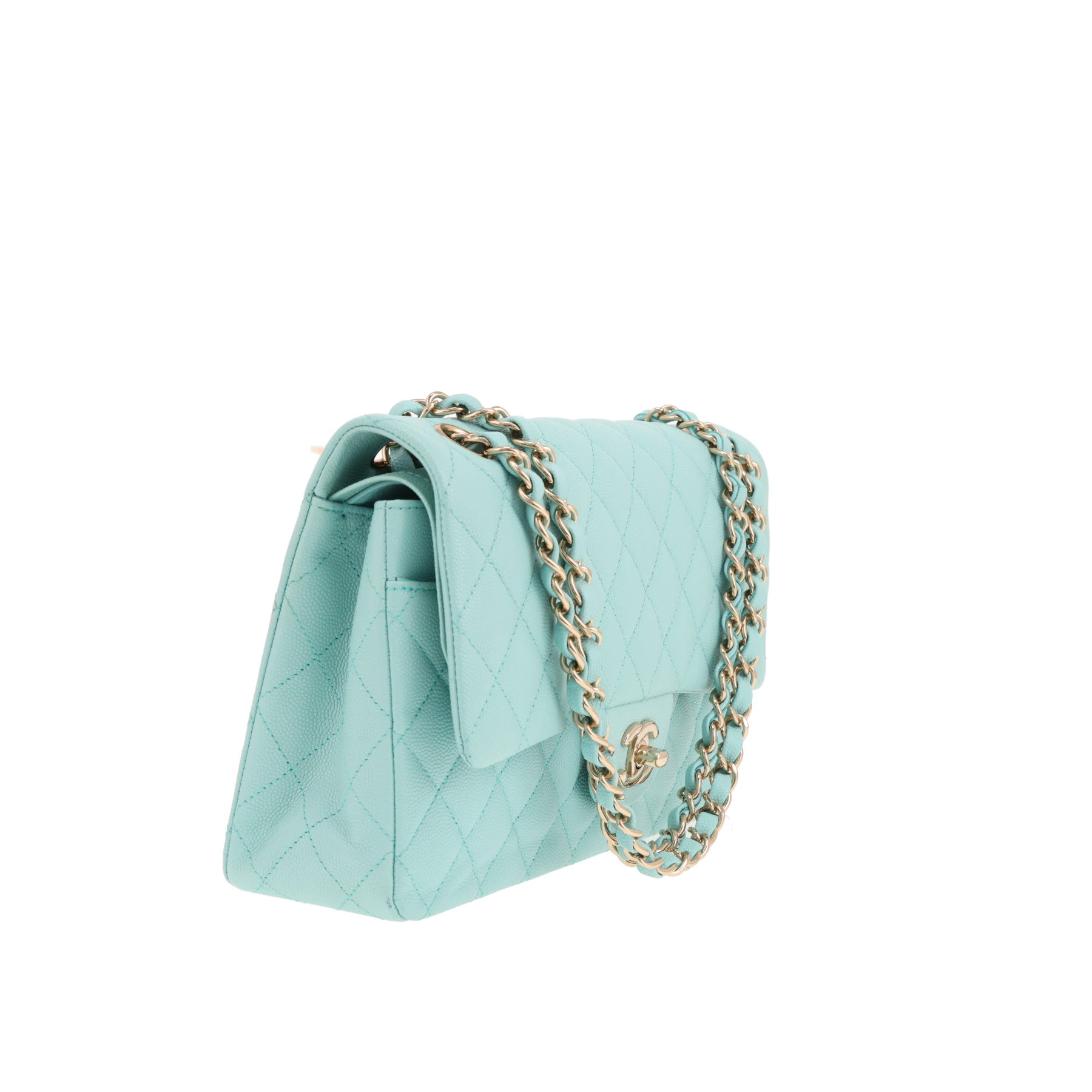 Chanel ‘Timeless Classic’ handbag in blue quilted grained leather