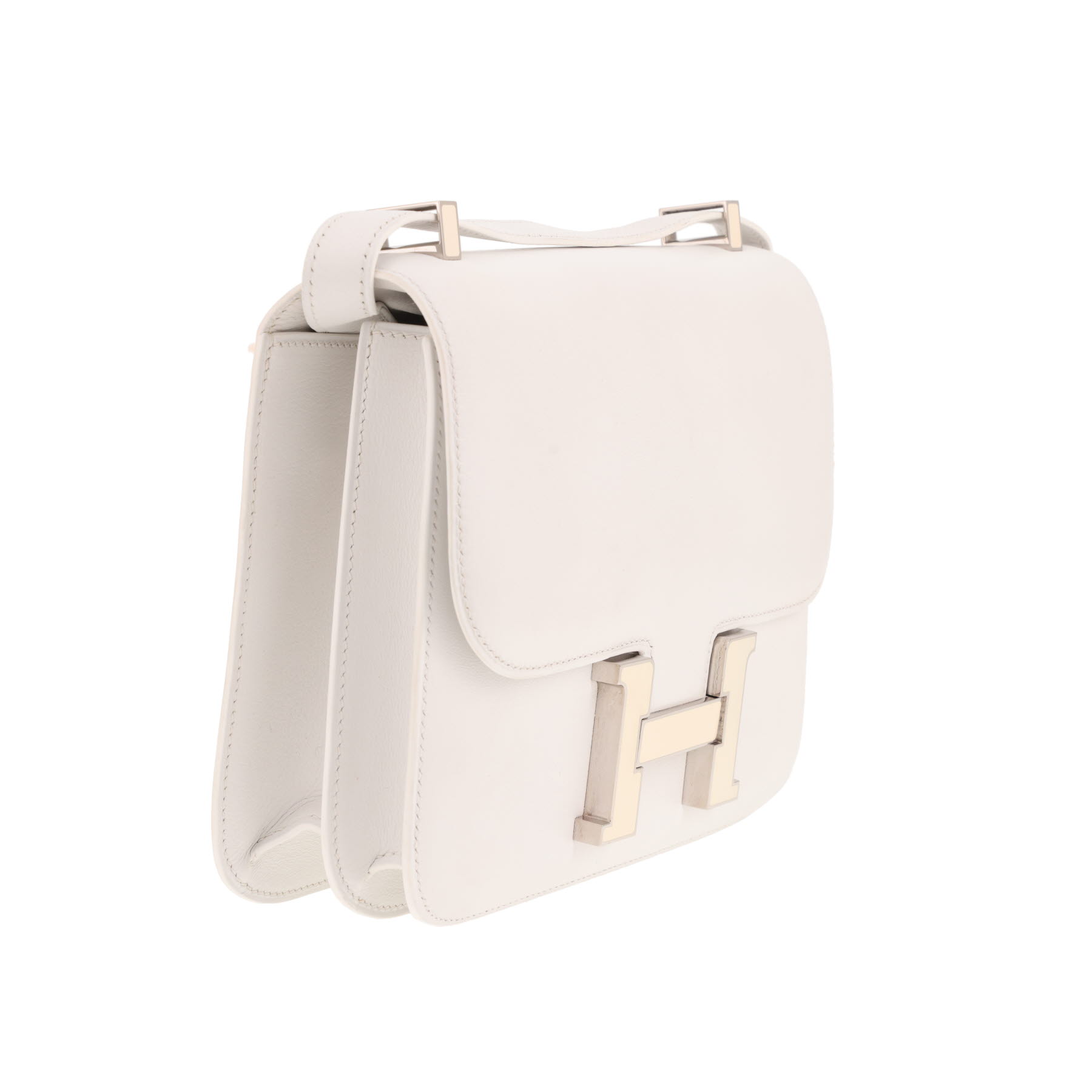Hermès Constance 24 cm handbag in white leather