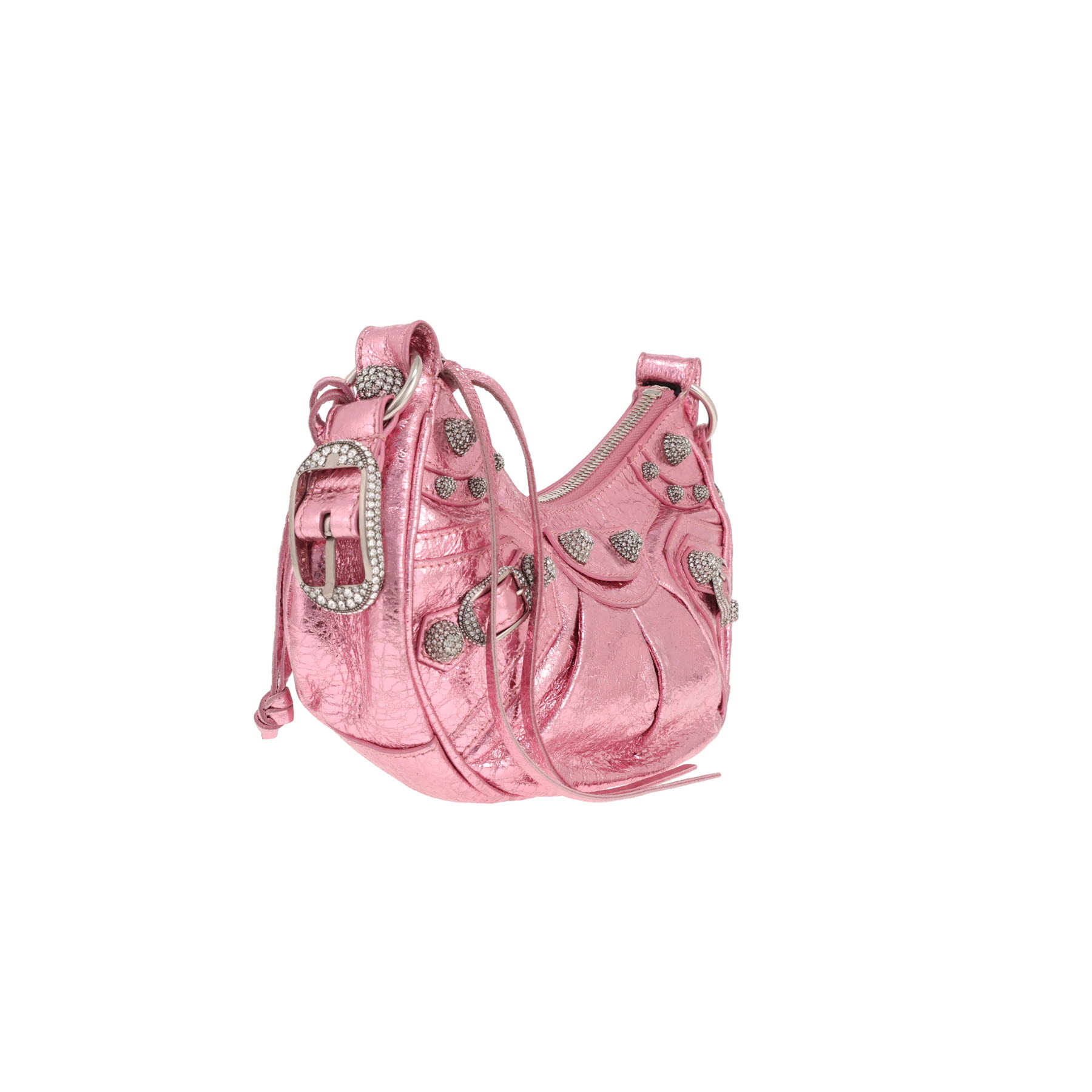 Borsa a tracolla Balenciaga “Cagole” in pelle rosa iridata