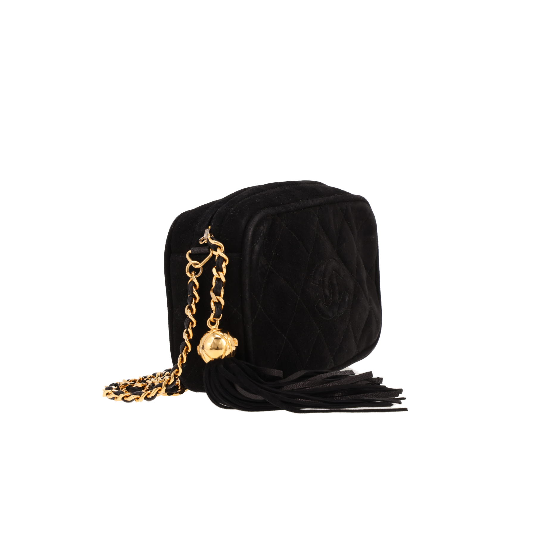 Borsa a tracolla Chanel  Camera modello piccolo  in pelle di vitello scamosciata Noir