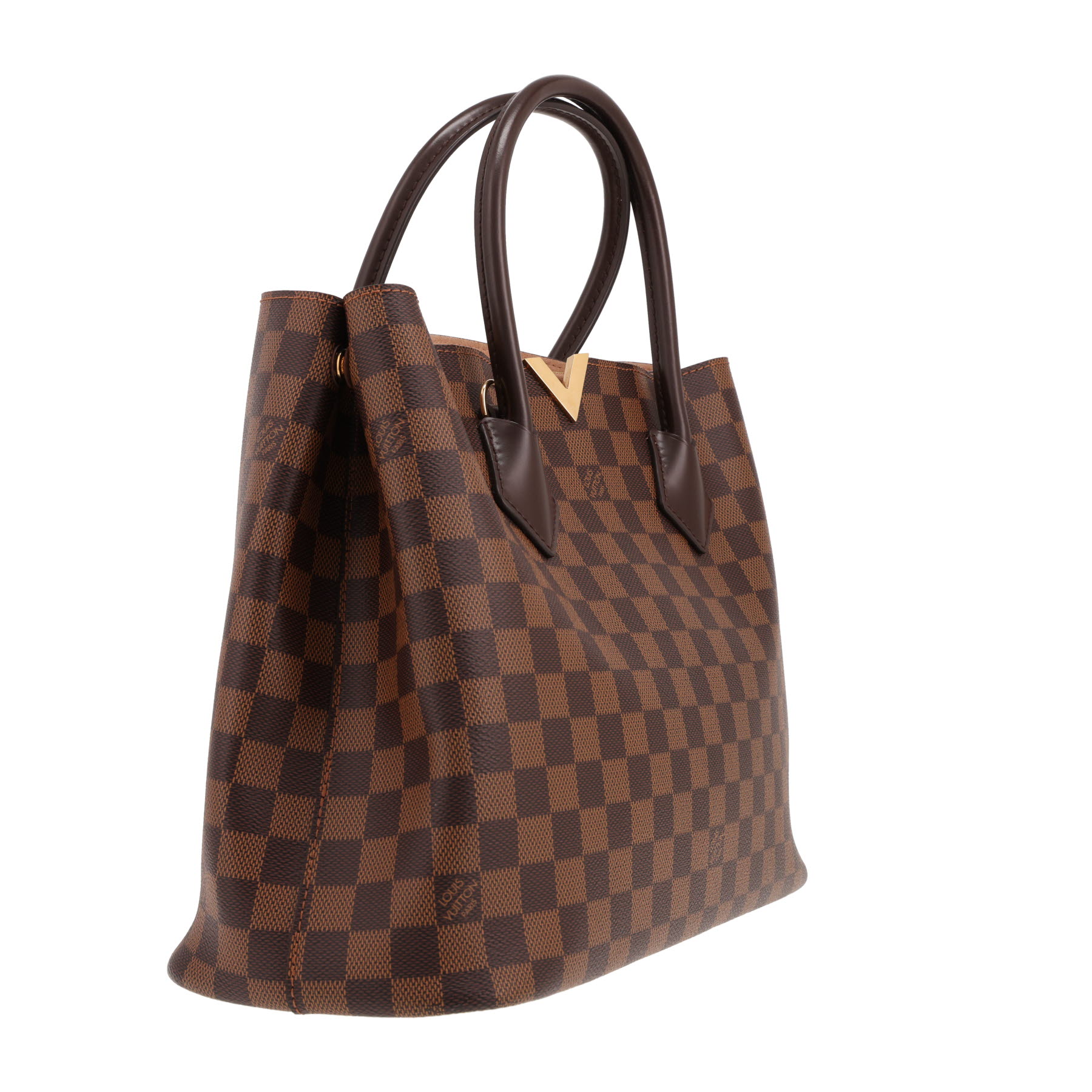 Louis Vuitton Kensington tote bag in Ebony Damier canvas and Ebony leather