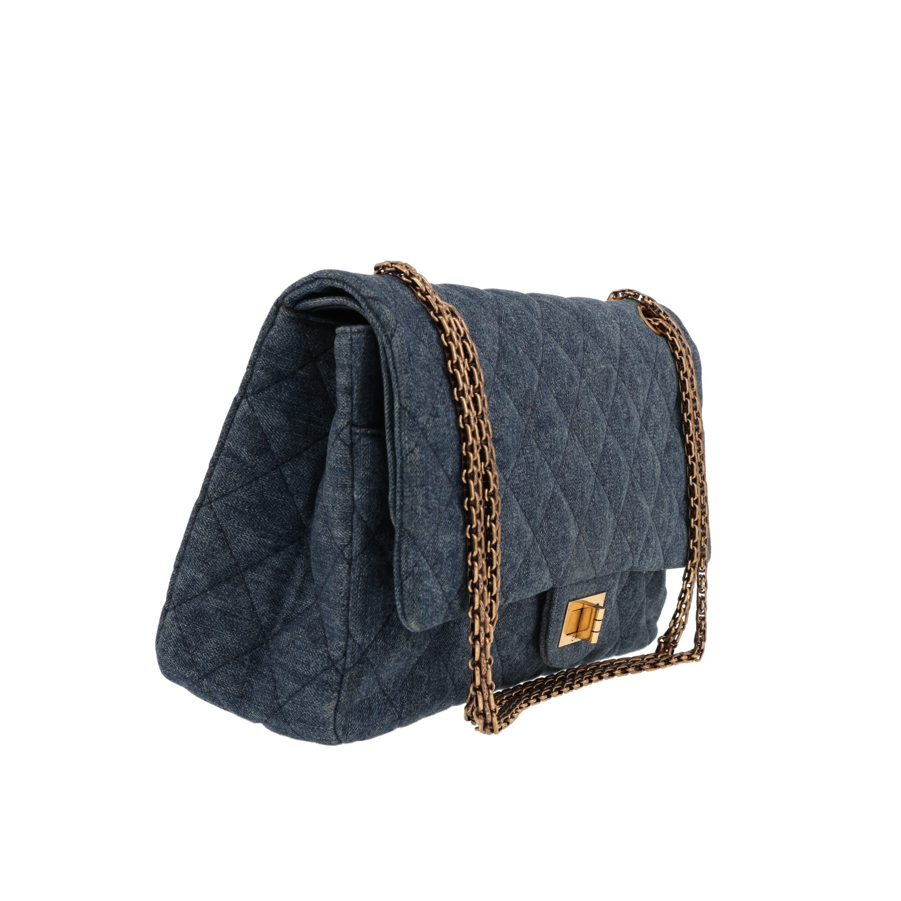 Chanel 2.55 handbag in blue denim
