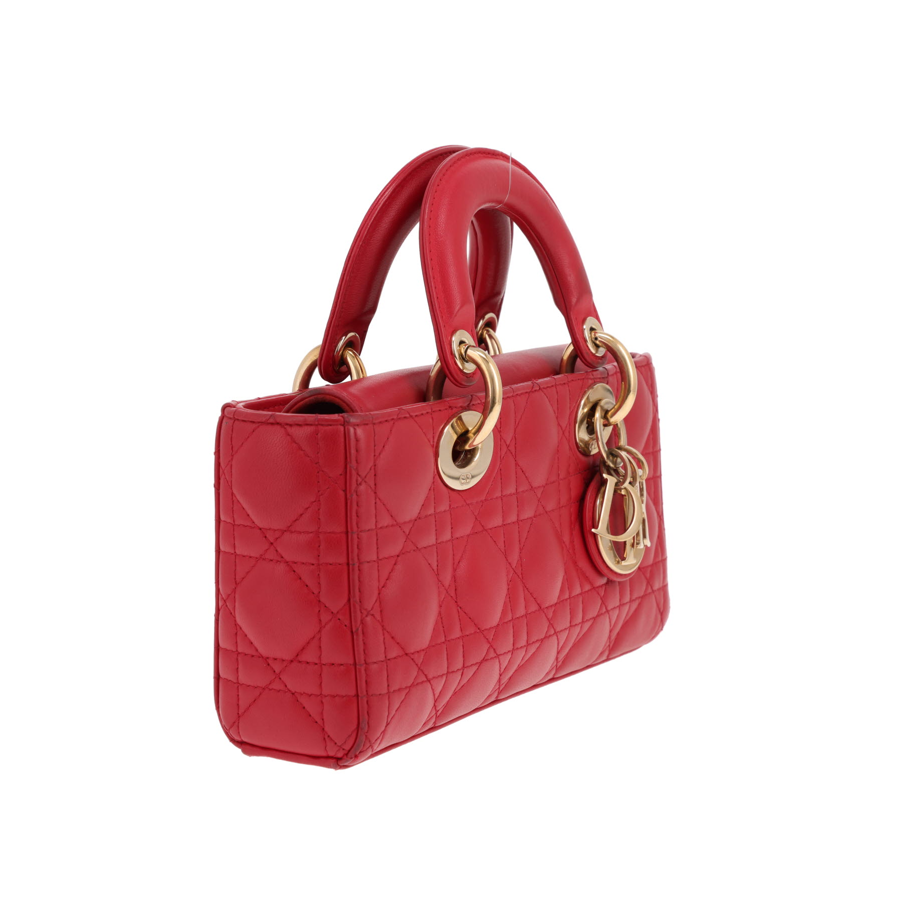 Bolso Dior Lady D-Joy de piel de cannage roja