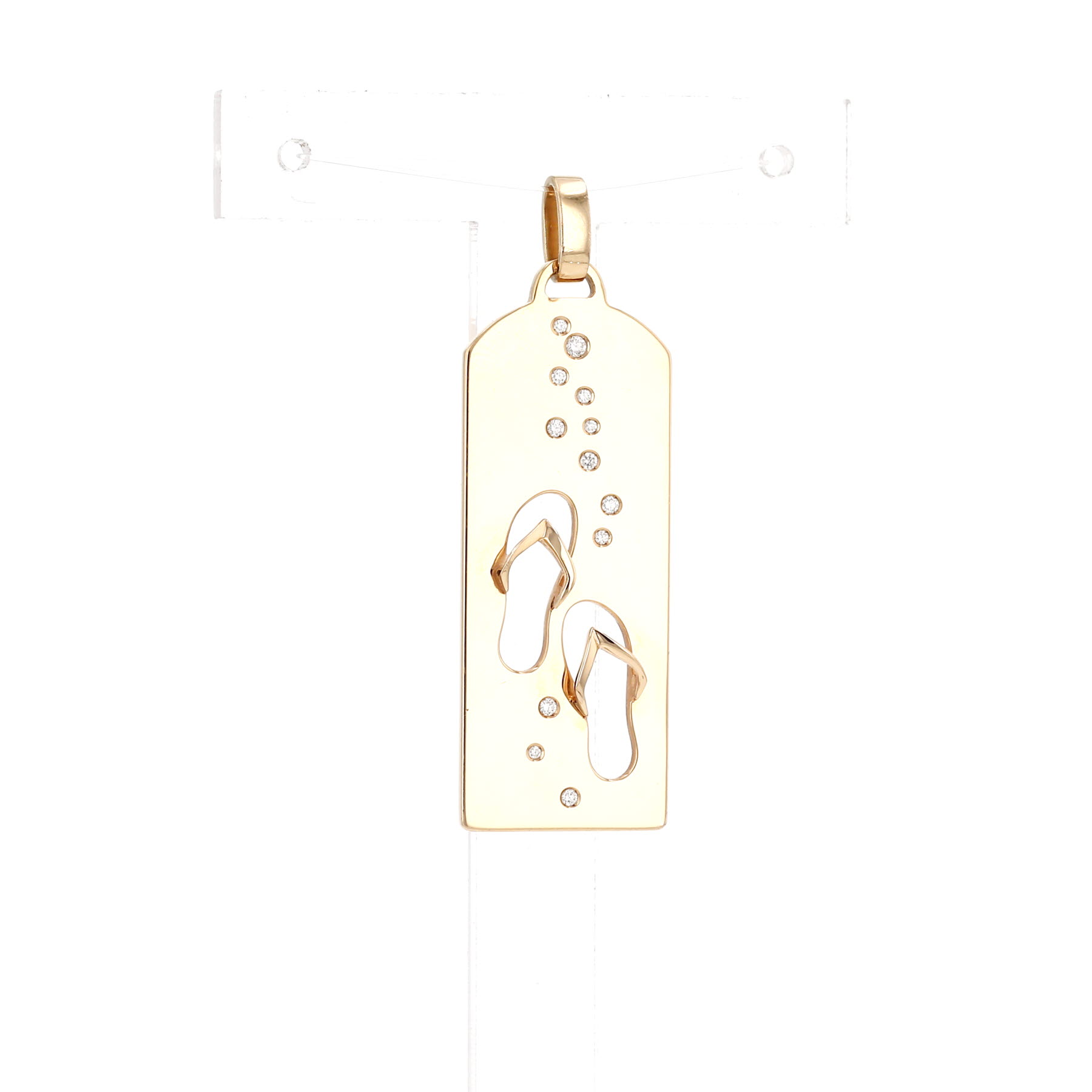 Fred pendant in rose gold and diamonds