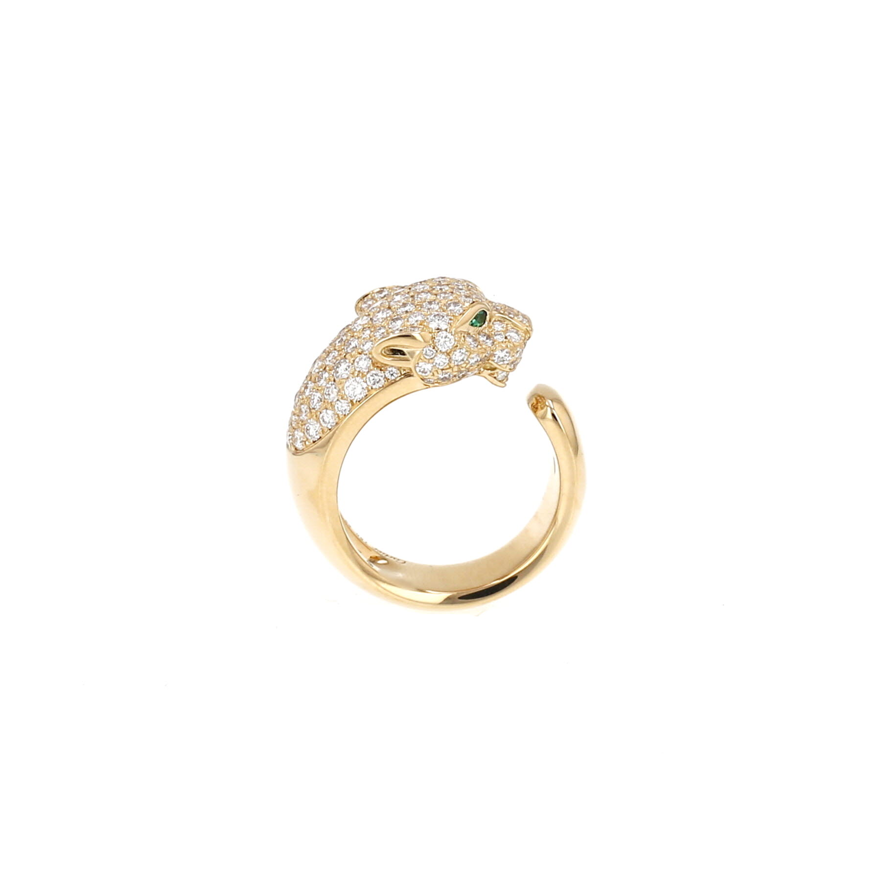 Cartier Panther Ring in yellow gold, emerald, onyx, and diamonds