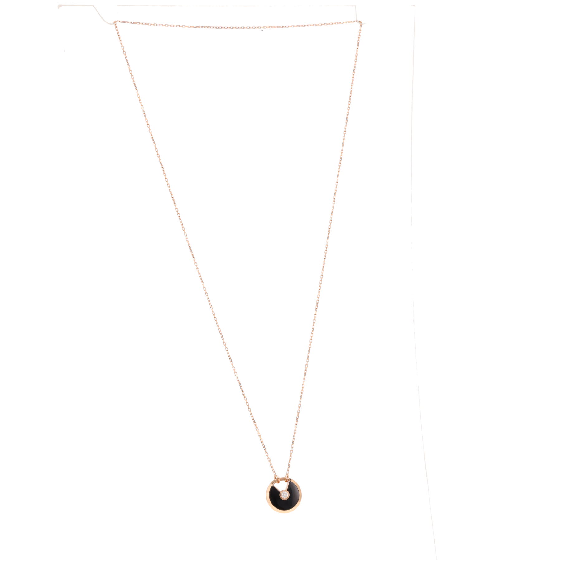 Collar Cartier Amulette, modelo pequeño, en oro rosa, ónix y diamantes
