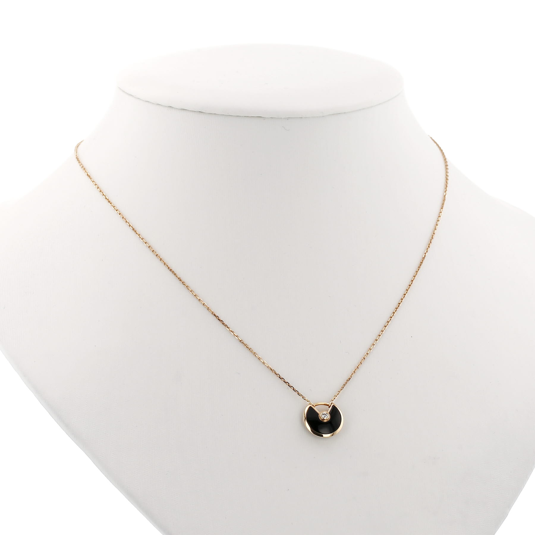 Cartier Amulette XS necklace in rose gold, onyx and diamonds
