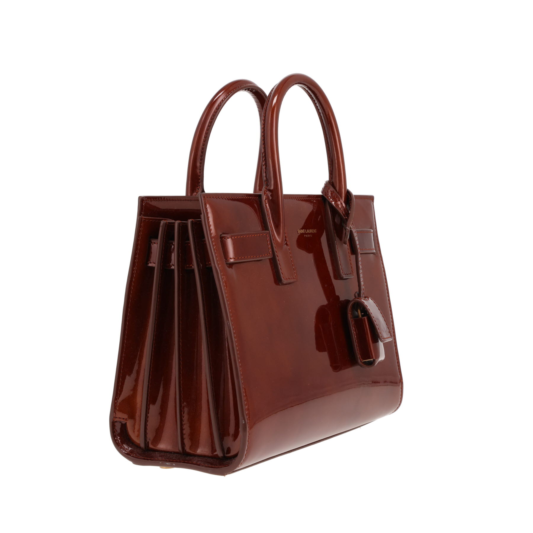 Saint Laurent handbag  Baby day bag in brown patent leather