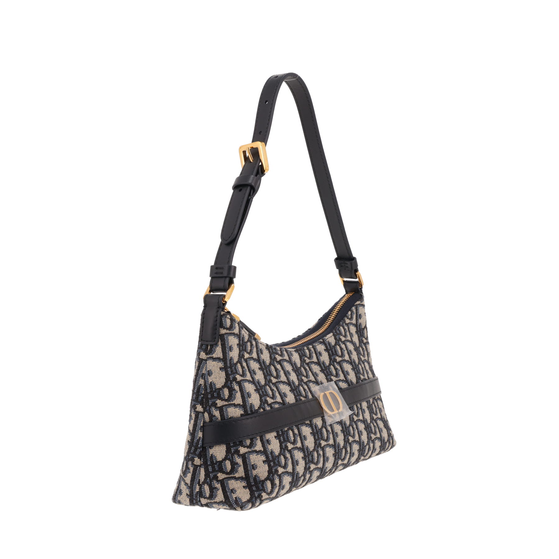 Bolso Dior 30 Montaigne de lona con el monograma Oblique en azul y beige
