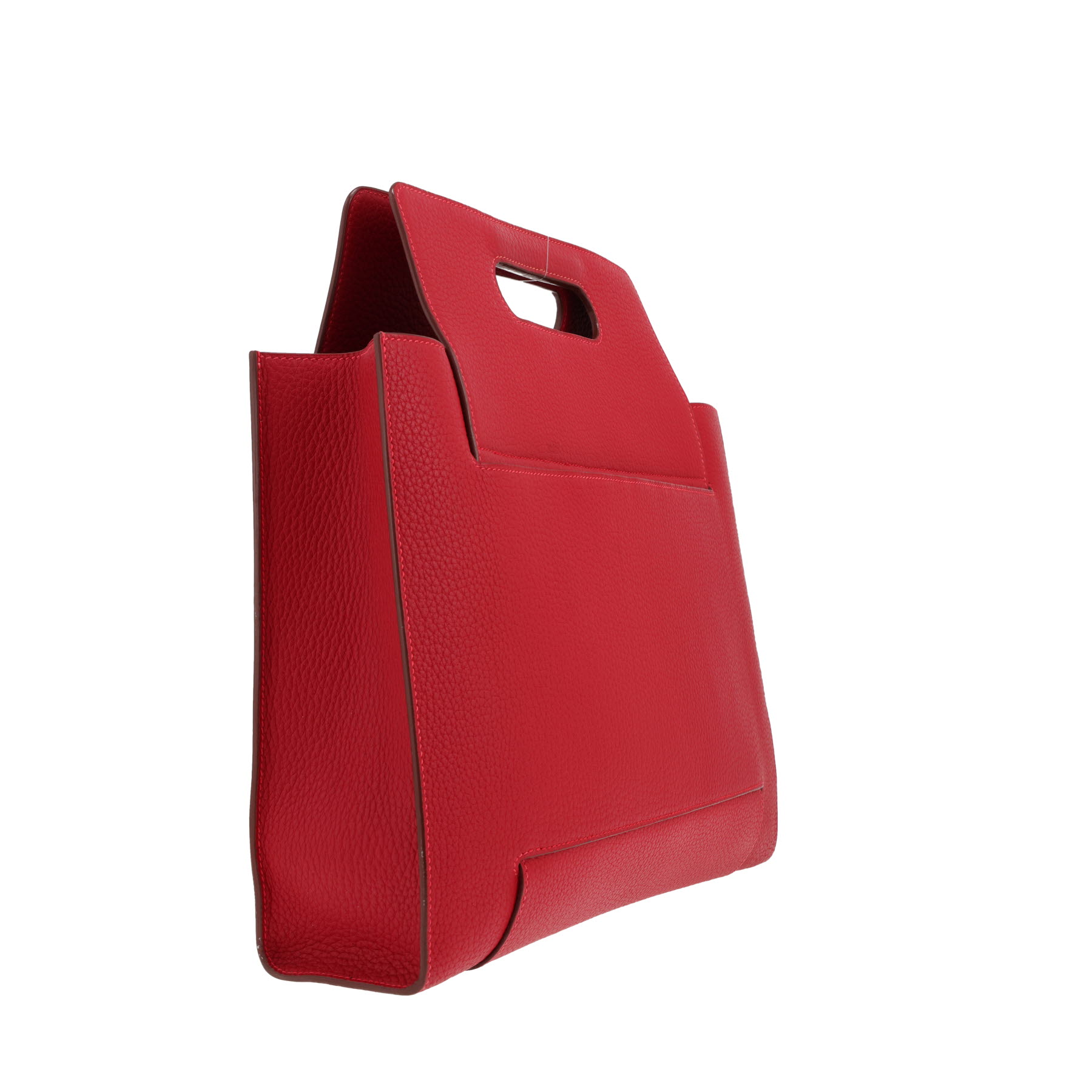 Bolso de Hermès   de piel granulada roja