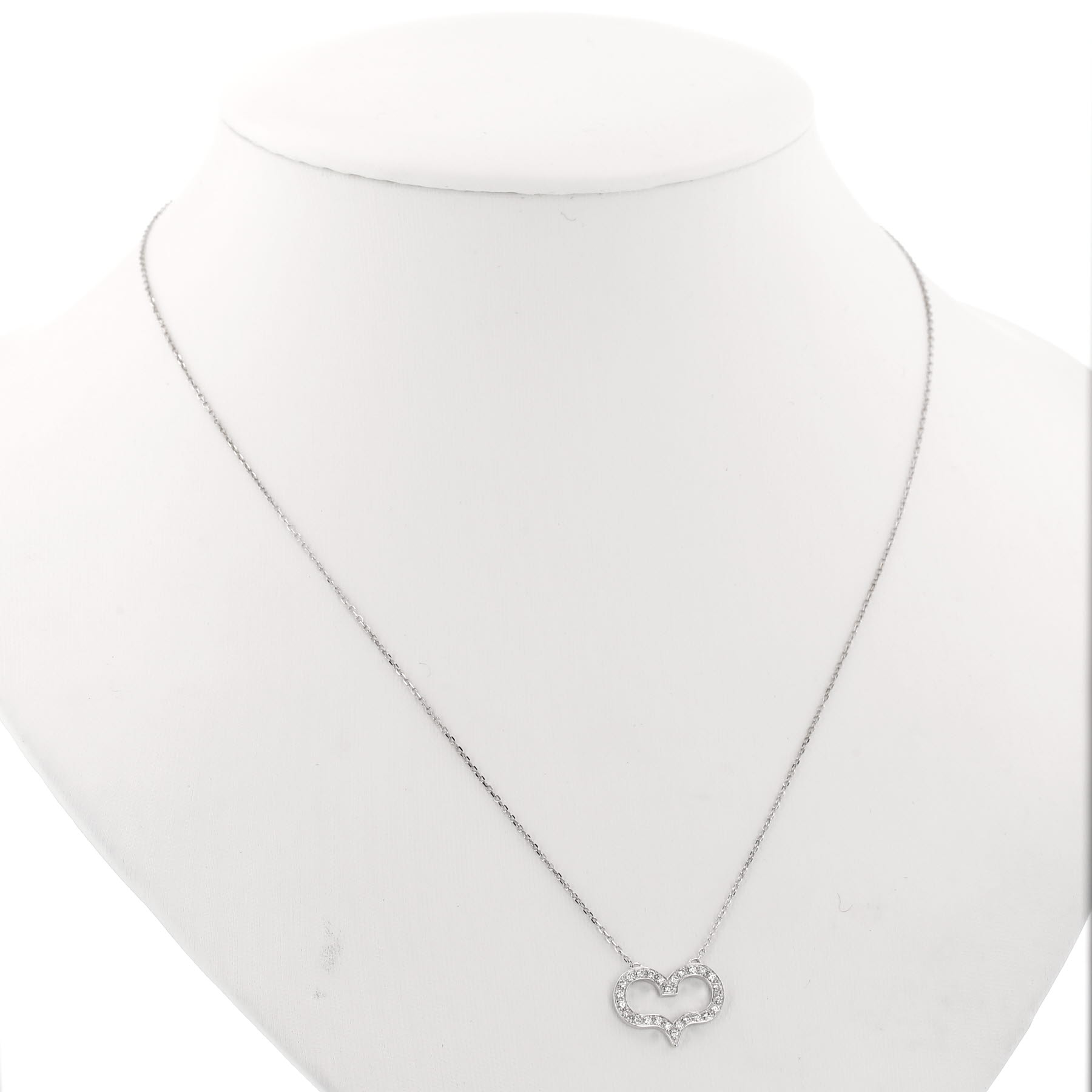 Collier Dinh Van Coeur en or blanc et diamants