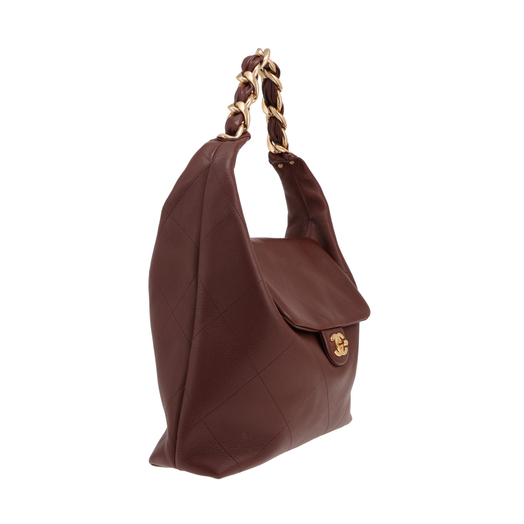 Bolso Chanel Hobo de piel acolchada marrón