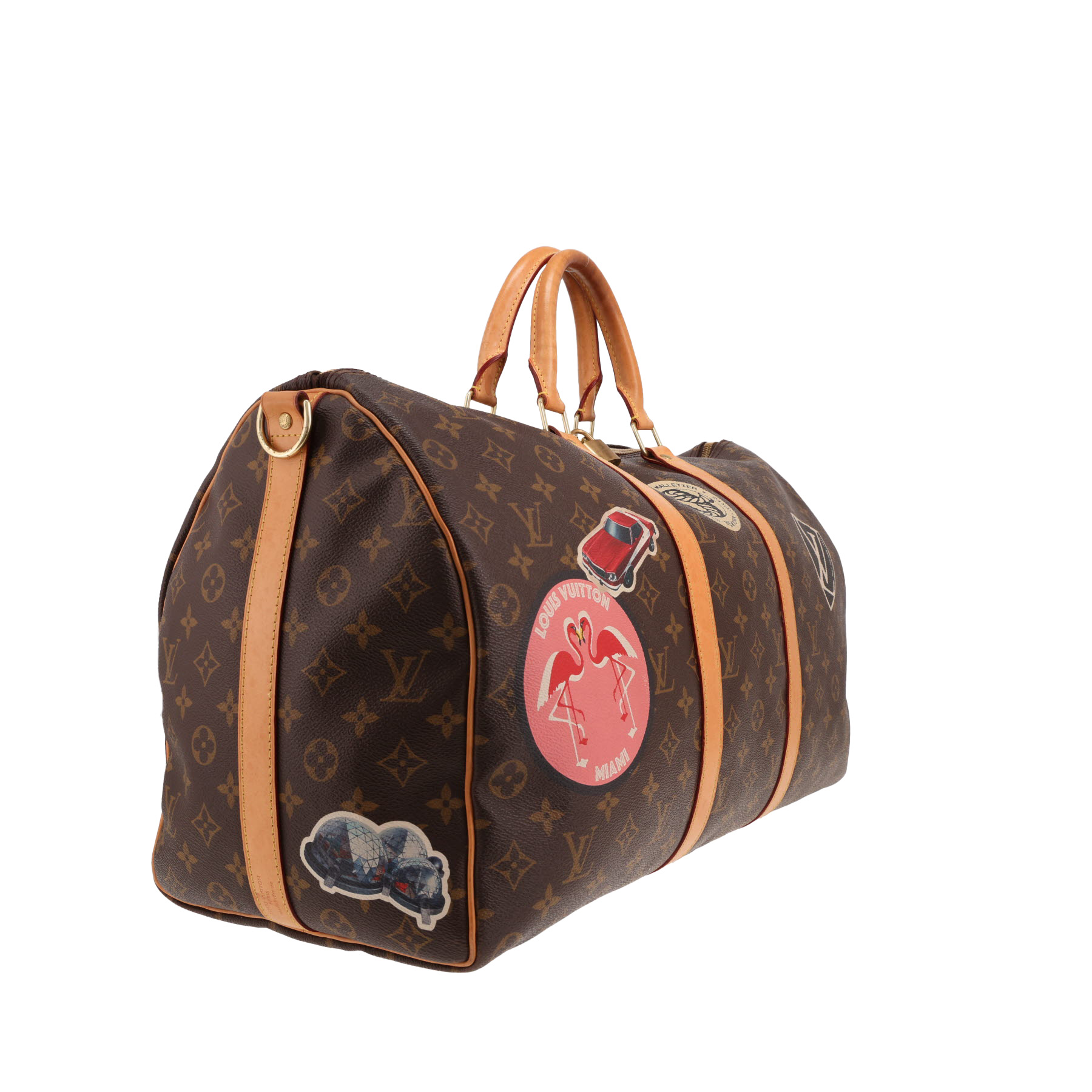 Louis Vuitton Keepall Limited Edition travel bag in brown Monogram canvas and natural leather