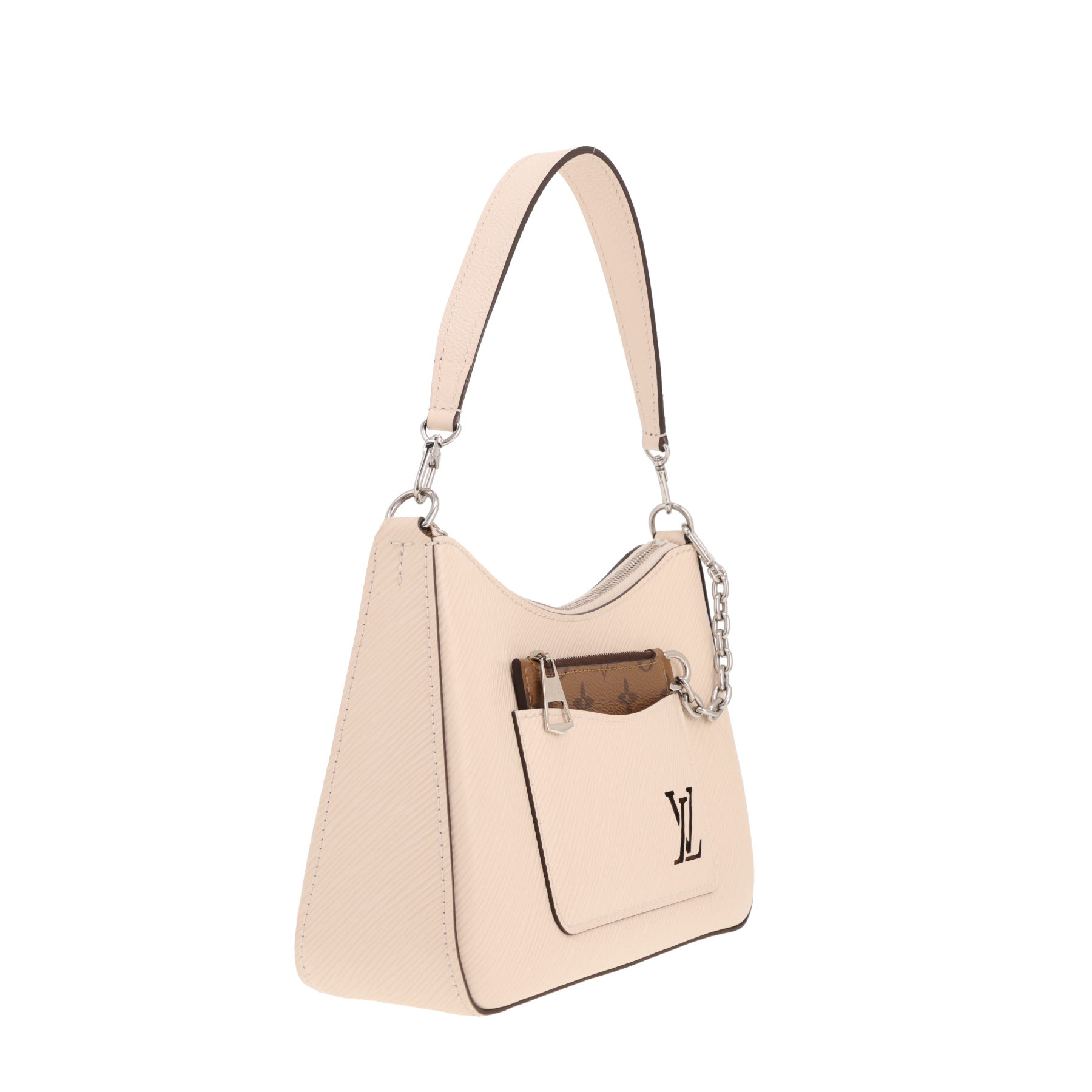 Borsa Louis Vuitton “Marelle”, da spalla o a mano, in pelle Épi écru e tela Monogram