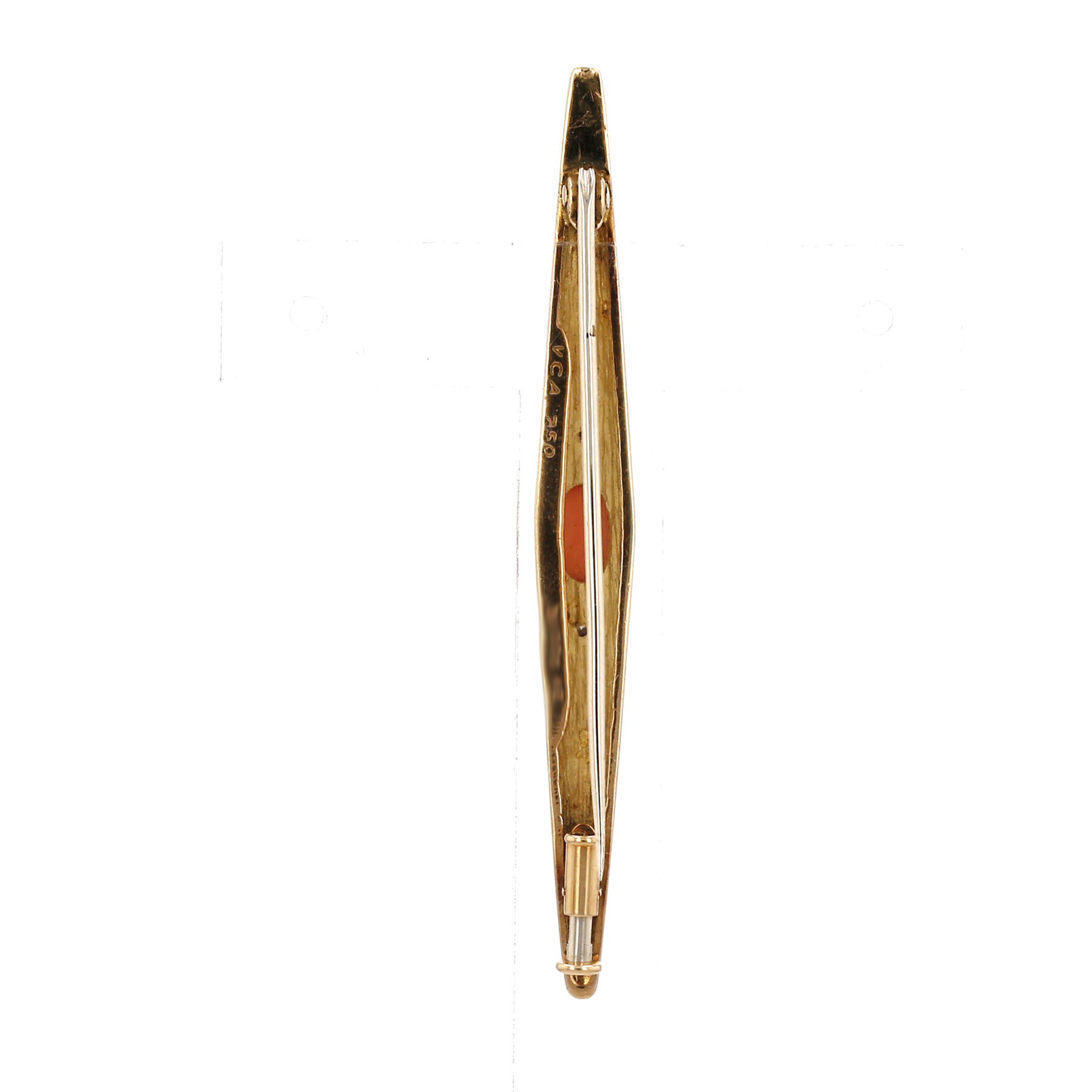 A 1960s Van Cleef Arpels brooch in yellow gold, platinium, coral and diamonds