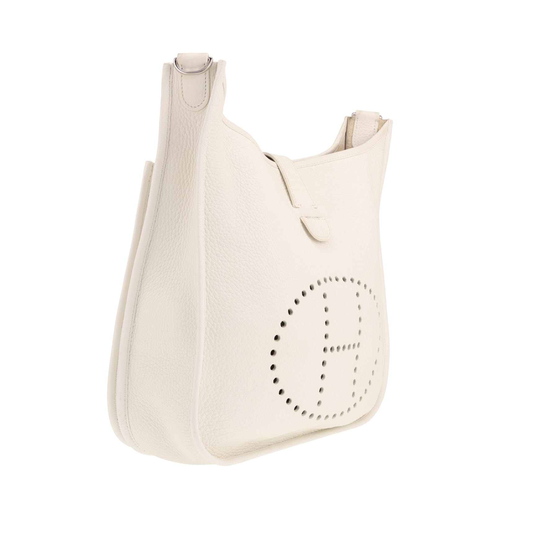 Hermès  Evelyne 33 cm en cuir taurillon clémence blanc
