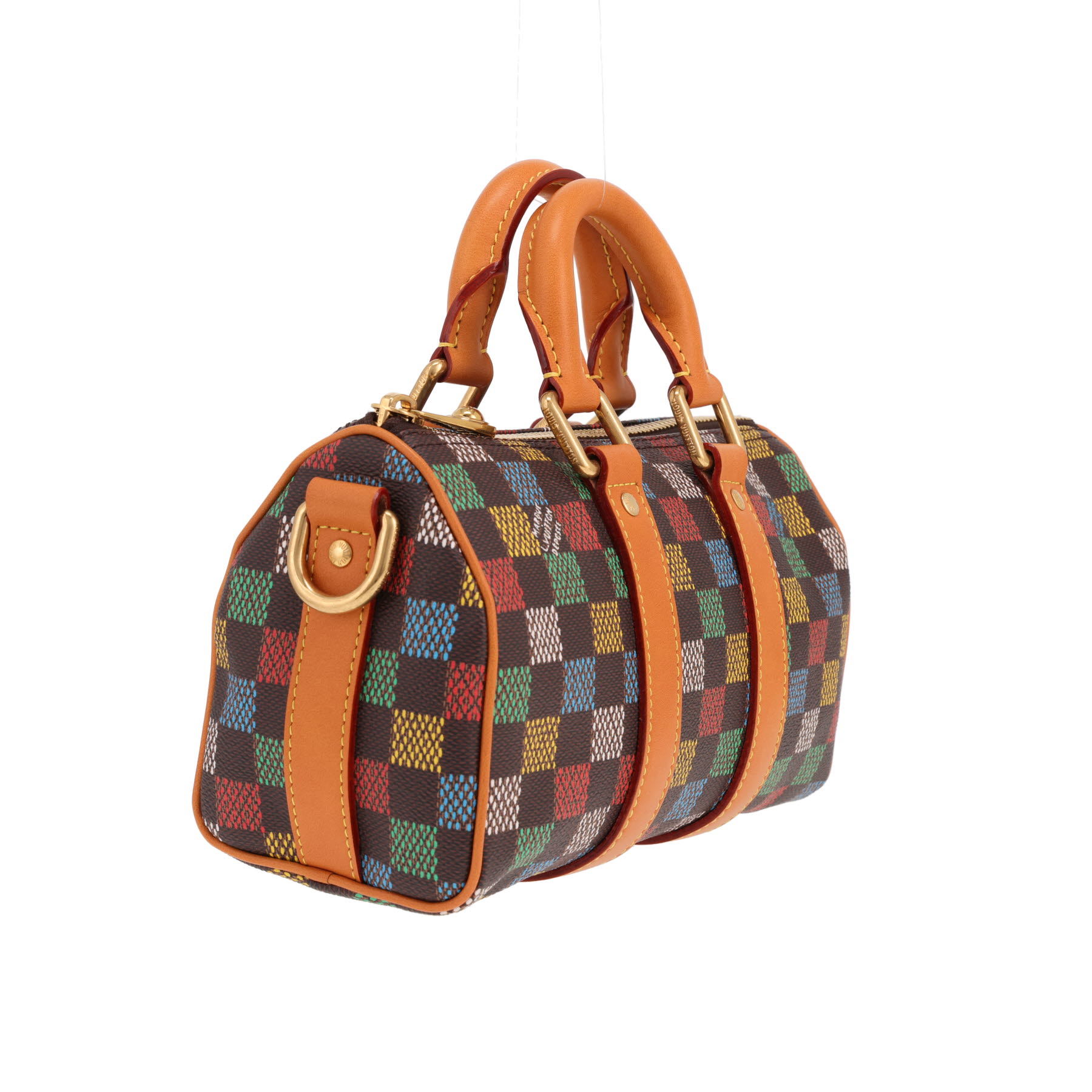 Bolso Louis Vuitton Keepall XS de lona Damier multicolor y piel natural