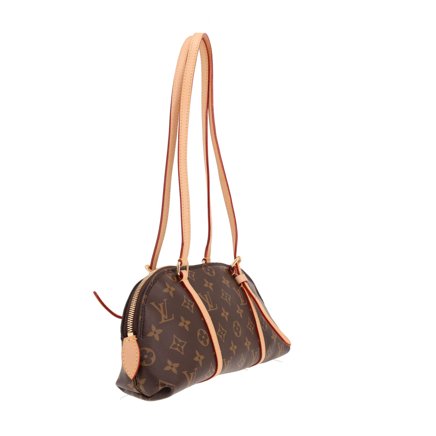 Louis Vuitton Squire East West handbag in brown Monogram canvas and natural leather