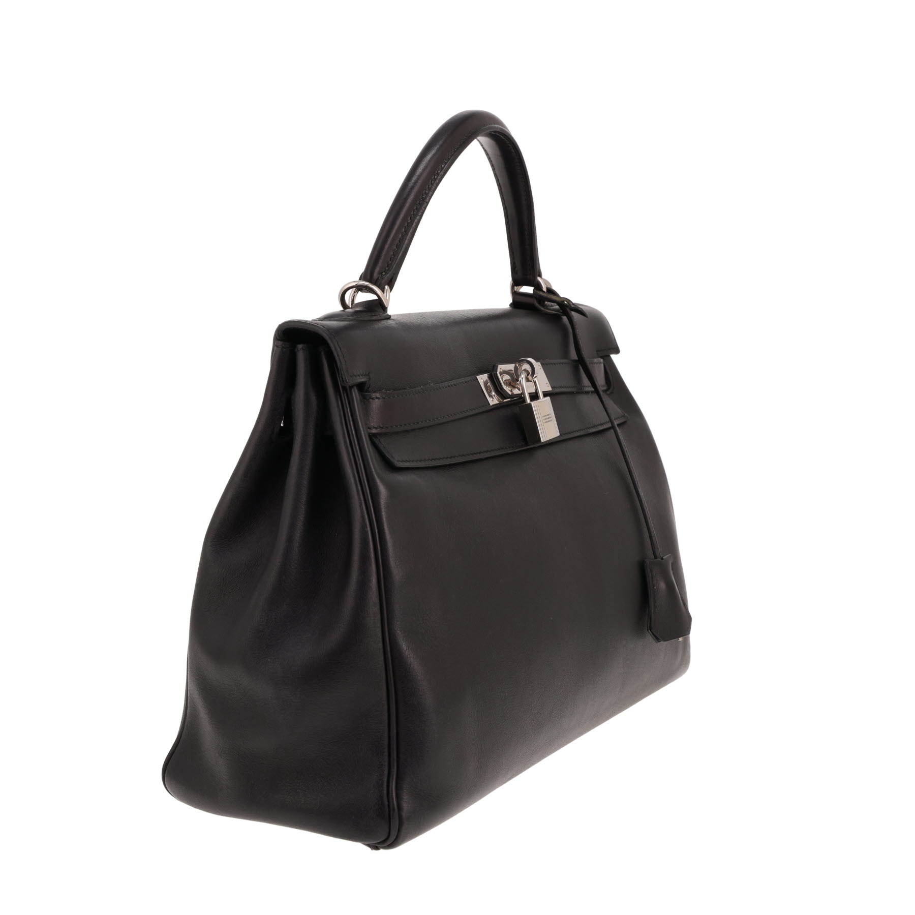 Hermès Kelly 32 cm handbag in Noir Swift leather