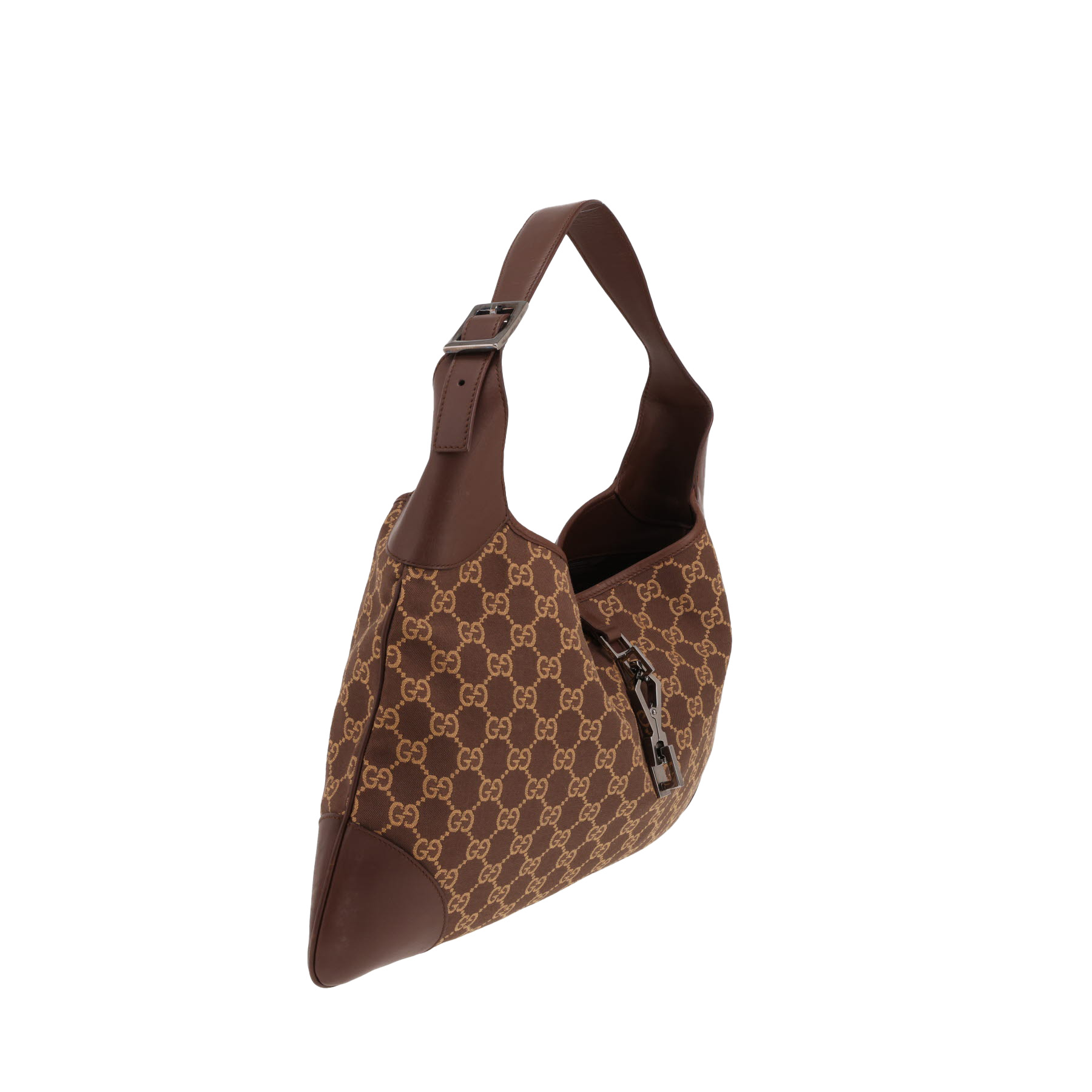 Bolso Gucci Jackie vintage de lona Supreme GG marrón y piel marrón